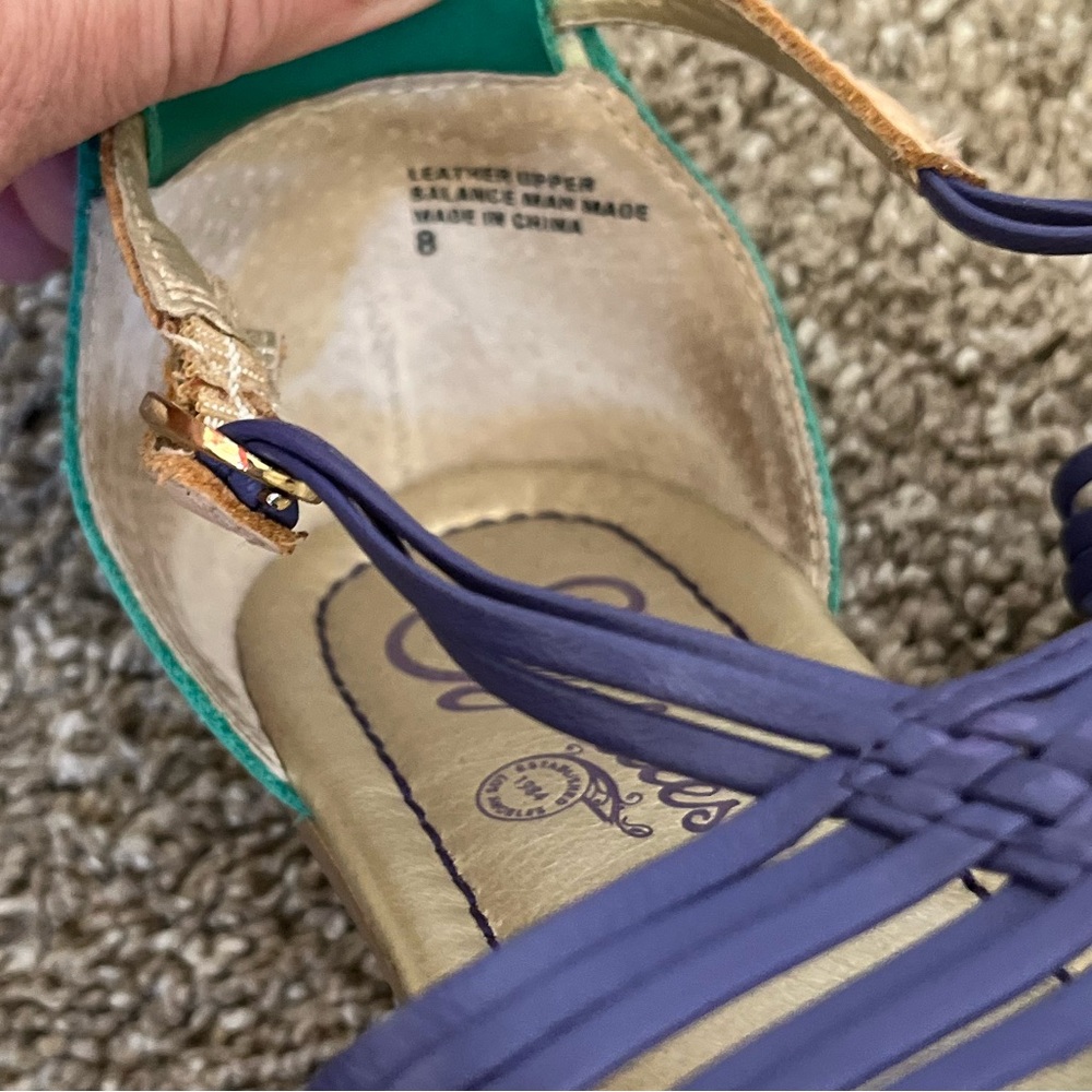 Seychelles Purple and Green Sandals Size 8 - Picture 2 of 5